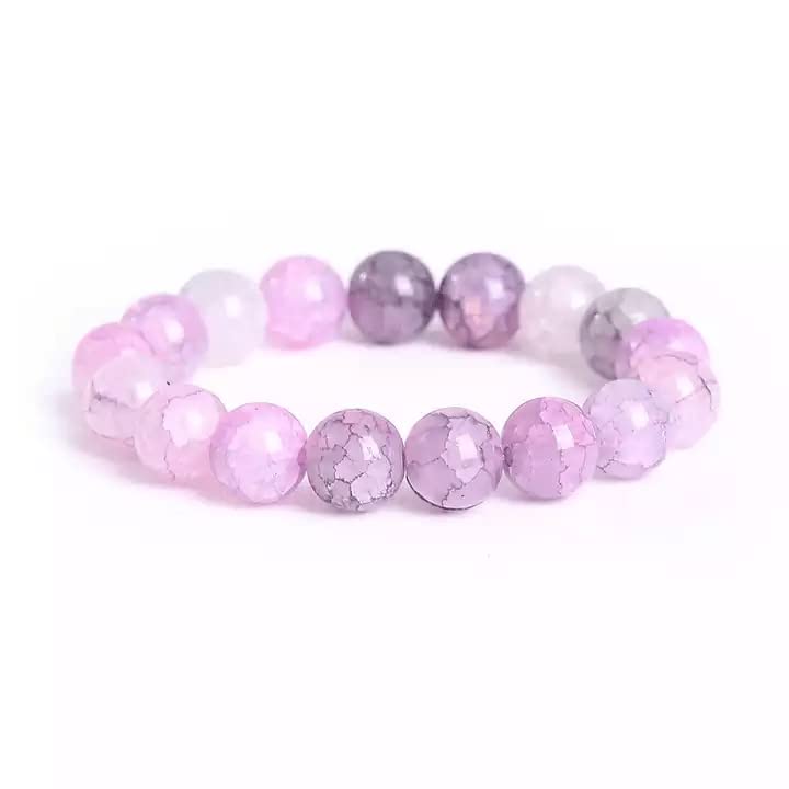 Image of InfinityAK Healing Crystal Stone Bracelet - Onyx Tiger Eye Rose Quartz Agate Gemstone Beads Bracelet Promoting Healing and Good Luck
