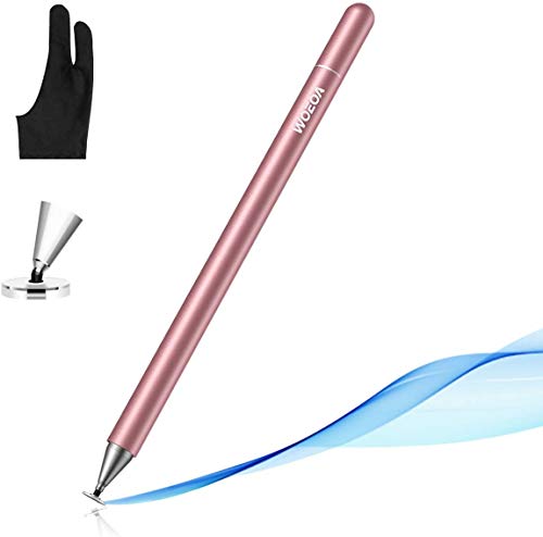 WOEOA Lpiz Stylus Capacitivo Universal, Stylus Pen 2 in 1 Bolgrafos Digitales para Pantalla Tctil Ipads, iPad Mini, Samsung,Telfonos mviles,Smartphones y Tabletas(con Dibujo Guante)