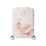 Ted Baker Magnolia Bloom Case 55cm Cabin Suitcase Pink Floral 4 Wheel Lightweight ABS TSA Lock Designer Luggage Travel Bag Organised Interior Stylish Carry-On Hard Shell Compartments 39L Capacity