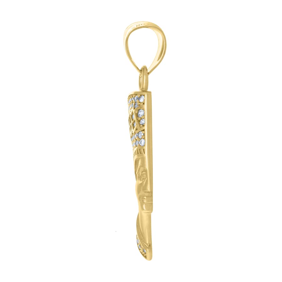 Diamond2Deal 14K Two-Tone Gold Cubic-Zirconia Nefertiti Egyptian Charm Pendant3