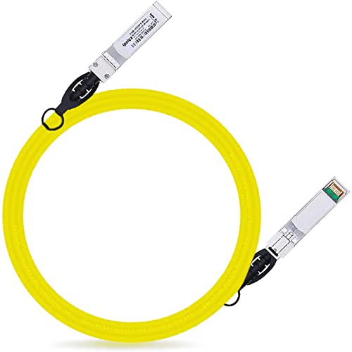 Image of ipolex Colored 10G SFP+ Twinax Cable, Direct Attach Copper(DAC) Passive Cable, 1.5m (4.92ft) in Yellow, for Cisco SFP-H10GB-CU1.5M, Meraki, Ubiquit, Mikrotik, Intel, Fortinet, Netgear and More