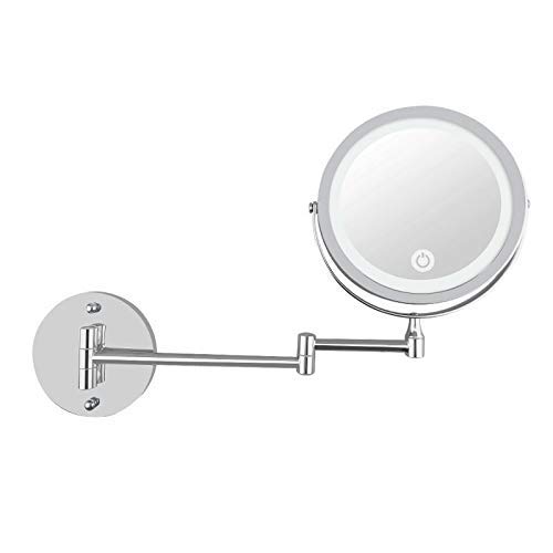 Miroir grossissant 10X mural LED pour éliminer les défauts d'éclairage lors du maquillage