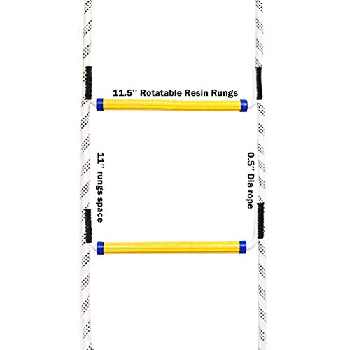 Aoneky 5.9 ft Nylon Climbing Rope Ladder for Kids or Adult - Playground Hanging Ladder for Swing Set - Tree Ladder Toy for Boys Children Aged 6-12 Years Old