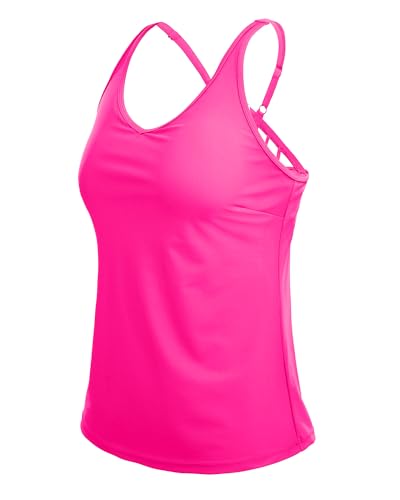 Image of Yonique Womens Tankini Top Only Athletic Swim Top Modest Tankini Swimsuit No Bottom