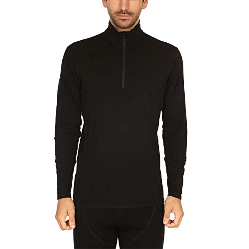 Minus33 Merino Wool 744 Allagash Men's Lightweight 1/4 Zip Black Large