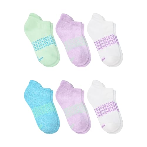 Hanes Cushioned No Show Tab, Absolute Active Heel Shield Socks for Girls, Moisture-Wicking, 6-Pairs2