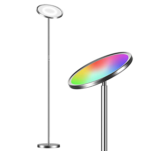 LEPOWER LED Bright Floor Lamp, Smart Floor Lamp, Torchiere Standing Reading Light for Living Room, Bedroom, Office, Touch Dimmable Compatible with Alexa, Google Home