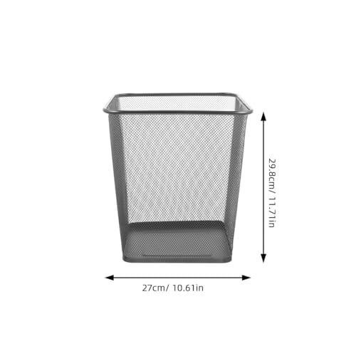 Image of GANAZONO Black Mesh Square Trash Cans, Waste Basket with Open-Top for Office, Home, Kitchen