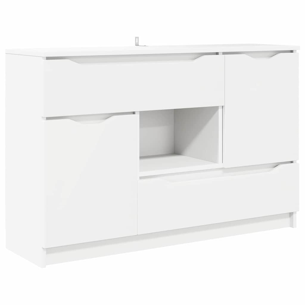 Credenza bianca, 65,5 x 30 x 100 cm, comò con cassetto e 2 ante