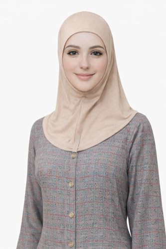 Image of TCP Women's Ninja Beige Jersey Cap, under scarf Neck Covering Hijab Tube cap Age 16+ years