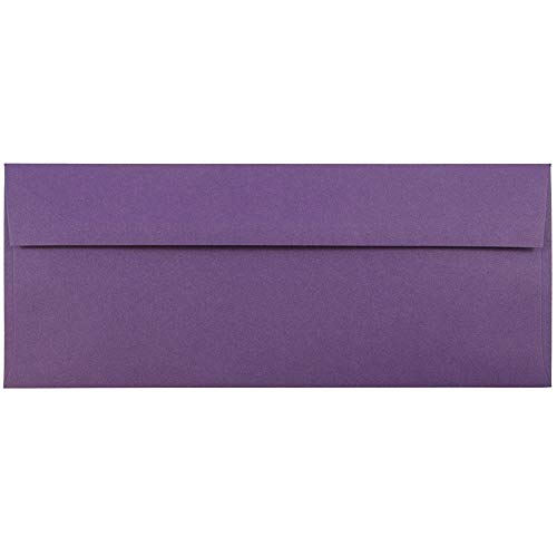 JAM PAPER #10 Business Premium Envelopes - 4 1/8 x 9 1/2 - Dark Purple - 50/Pack