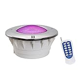 Lámpara LED para Piscina, Iluminación Subacuática Empotrada Par56, Superficie de Acero Inoxidable 12V Impermeable IP68 para Piscinas Sobre Y Bajo Tierra ( Color : Rgb+control remoto , Tamaño : 12W )
