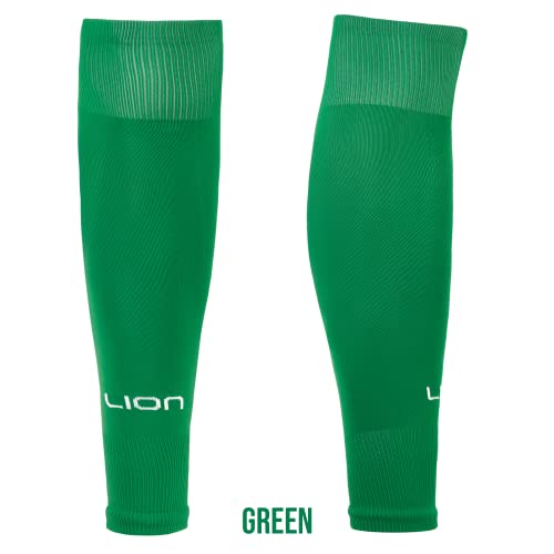 LION SPORTSWEAR Football Sock Sleeves To Accompany Grip Socks - Fits Over Calf/Shin Pads - Variety Of Colors To Match Your Team Kit