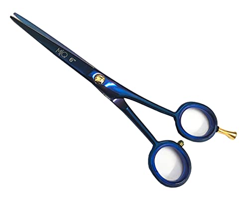 TESOURA CABELEREIRO FIO LASER' 6.0 RETA AZUL MQ HAIR