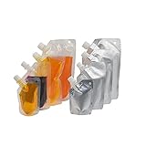 NATX 20Pcs 3.38oz (100ml) Oblique Aluminum Foil Plastic Spout Bag Stand Up Packaging Pouches Liquid Bag Portable Smoothie Bag Heavy Duty Juice Water Bag Milk Bags Clear Gray