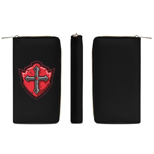 Knights Templar Crusader Cross Wristlet Wallets for Men Women Leather Purse Clutch Cute Card Holder3
