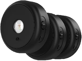 GOODEA Rund infälld lampa med 2 200 mAh batteri, svart uppsättning av 3 | Steglöst dimbar & 3 CCT, magnetisk skåpbelysning med fjärrkontroll timer för kök bar vitrinskåp hyllor belysning
