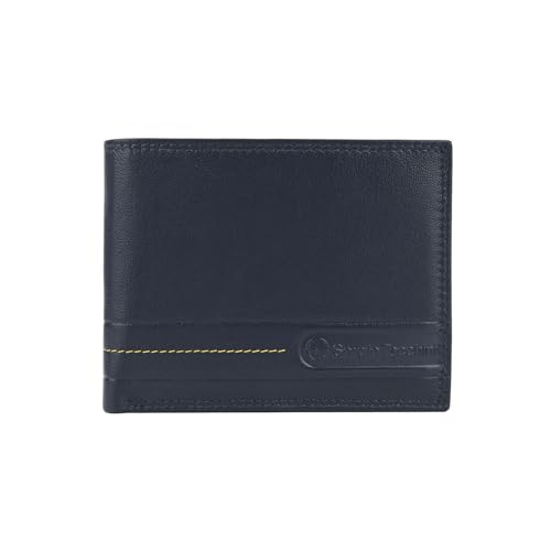 Sergio Tacchini Portefeuille Homme en Cuir Véritable, Fin avec Porte-Cartes