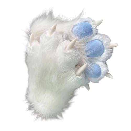 Guantes de peluche de zorros y patas peludas ideales para convenciones y Halloween