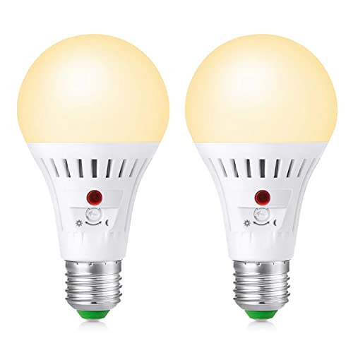 Elrigs LED Lampe E27 mit einstellbarem Lichtsensor, 12W LED Birne mit verstellbarem Dämmerungssensor, ersetzt 100W Tageslichtsensor Glühbirne, Warmweiß(3000K),1400lm, Doppelpack Cover