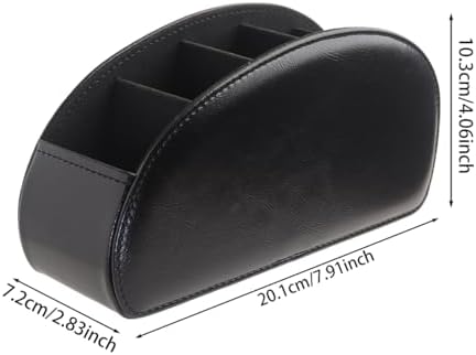 WAYIFON Uzaktan Kumanda Tutucu, PU Deri Uzaktan Kumanda Kutusu Masaüstü Düzenleyici, TV Uzaktan Kumandaları/Medya Kontrolörleri/Ofis Malzemeleri için 5 Geniş Bölmeli (Siyah) - M - Görsel 3