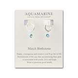 Philip Jones March Birthstone Hoop Earrings Created with Aquamarine Zircondia® Crystals