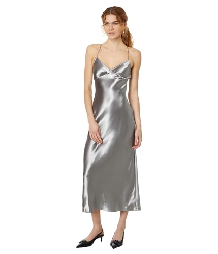 Robe midi à enfiler extensible style pull anti-pli pour silhouette élancée