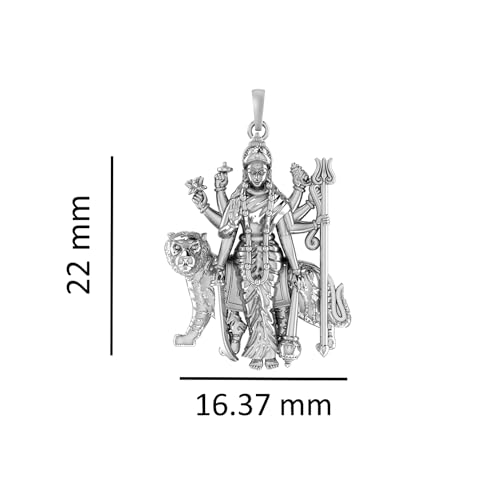 Pendentif Durga Maa argent 925 avec chaîne idée cadeau spirituel unique