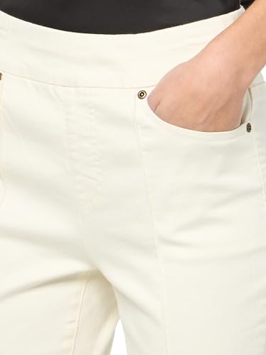 SLIM-SATION Women's Pull-on Pintuck Flare Leg Jean with Real Front and Back Pockets3