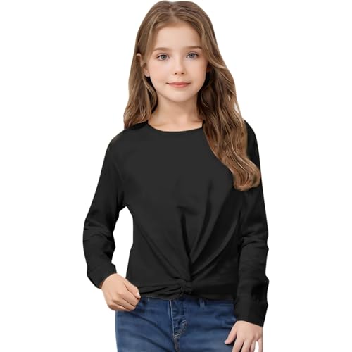 Girls Kink Embellished Fall Sweatshirt Long Sleeve Basic Sport Top High Elastic Crew Neck Pullover Casual Sweatshirts4