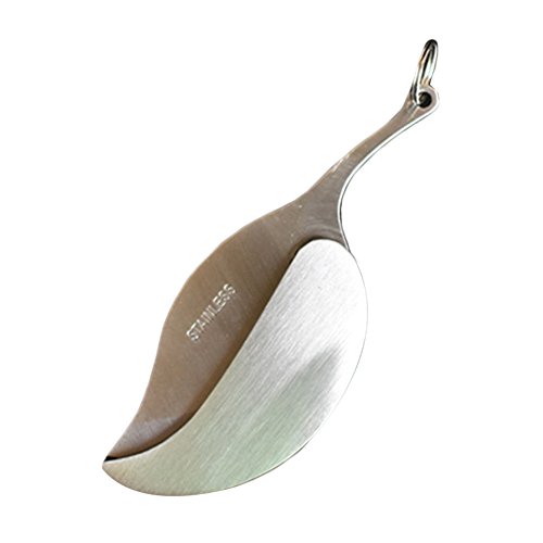 HOMEJU Unique Leaf Shape Mini EDC Folding Knife,Pocket Tactical Knife for Keychain