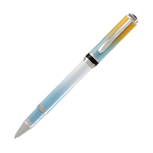 Monteverde USA Innova Ombre Fusion Bliss (ゴールド/ブルー/ホワイトグラデーション仕上げ) ローラーボールペン - 詰め替え可能、ギフトケース、高級ペン
