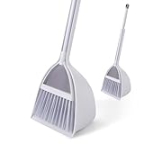 CLEANHOME 玄関ほうき ほうきちりとり セット ほうき 室内 屋外 立て式掃除セット 52cm 子どもに適用 コンパクト 収納 防風式 軽量 掃除可能 清掃用品 ガーデニング 庭 ベランダ (グレー)
