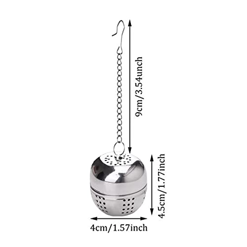 Colador De Té Esférico De Acero Inoxidable Colador de té con Gancho y Cadena Paquete de 5 Filtros de té de Acero… - Imagen 6