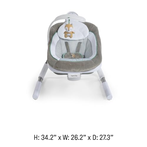 Ingenuity Anyway Sway 5-Speed Multi-Direction Portable Foldable Baby Swing & Infant Seat with Vibrations, Nature Sounds, 0-9 Months 6-20 lbs (Ray)