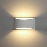 RBH LED Wandleuchte Indoor Moderne Weiße Leuchte Gips 7W Warmweiß LED Wand Auf und Ab Innenbeleuchtung - für Schlafzimmer Flur (G9 Led Bulb)