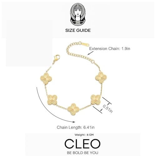 Image of Stylish Gold-Plated White Clover Bracelet & Earrings Set for Women | Premium Anti-Tarnish, Hypoallergenic Jewellery | Gift Combo