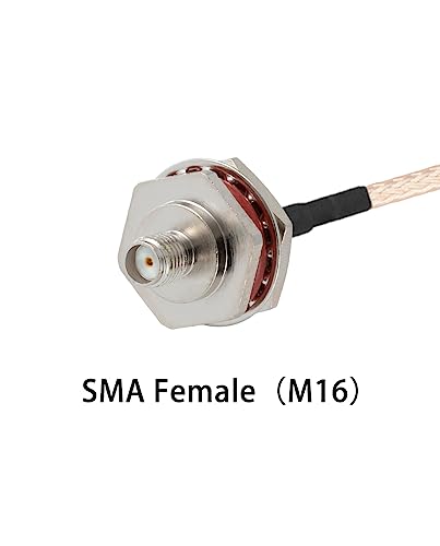 Vecys 2PCS U.FL IPEX to SMA Female Waterproof Box M16 Low Loss Coaxial Cable 2" /5CM IPX IPEX to SMA Female RG178 Coaxial Pigtail Cable for Wireless Routers Mini PCIE Network Cards PCI - Image 4