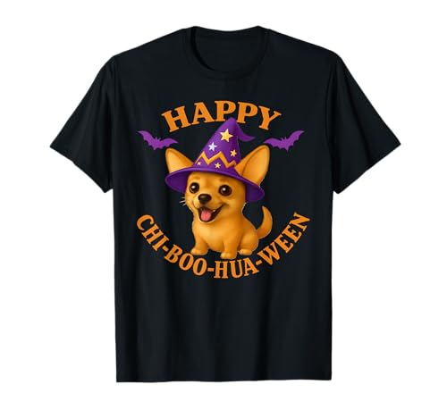 Happy Chi-Boo-Hua-Ween Chihuahua Halloween Hund Design T-Shirt