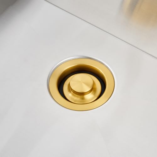 Brida de eliminación de basura Luxier GD02-G en oro cepillado para fregadero elegante 6