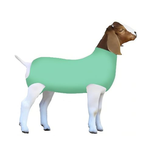 FUZIDDN Light Green Spandex Goat Tube- Professional Show Goat Blanket for 4-H & FFA - Breathable Hair Protector & Conditioning Cover for Large Goats (Light Green Large)