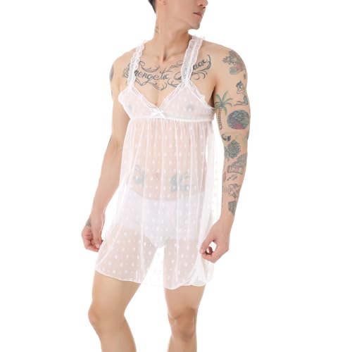 Nuisette dentelle transparente sexy lingerie exotique sans manches pour femme