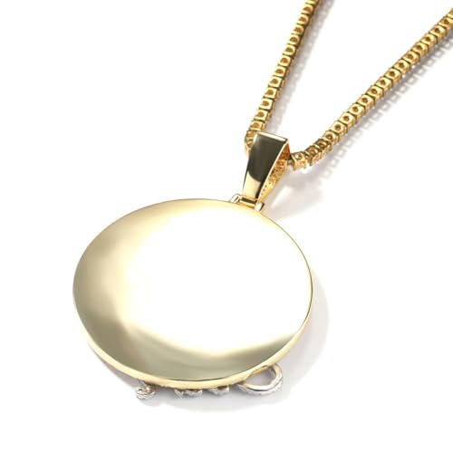 LATEEFAH Circle Chain Large Custom Photo Necklace Personalized Picture Pendant Necklaces for Men, Women Customized Memorial Photo Pendant3