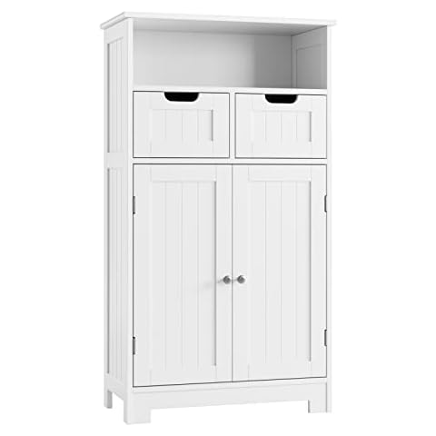 HOCSOK Badezimmerschrank, Badschrank mit 2 Schubladen und 2 Türen Cover