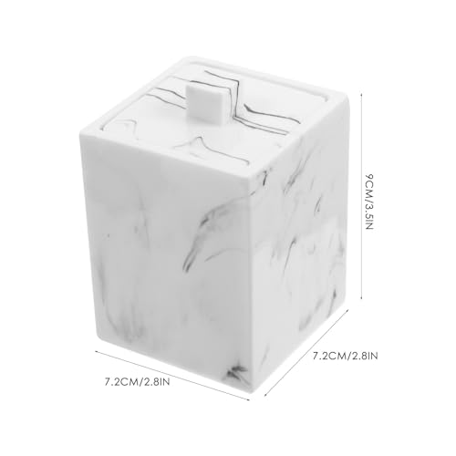 Caja para hisopos efecto mármol para tocadores y dormitorios 3