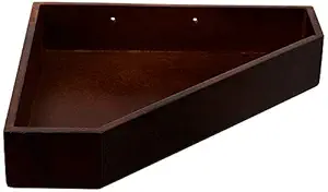 Home Sparkle Set of 2 Corner Wall Shelves for Home Decor | Engineered Wood Floating | 2 Tier Radial | Wall Mounted Floating Shelf (Brown)