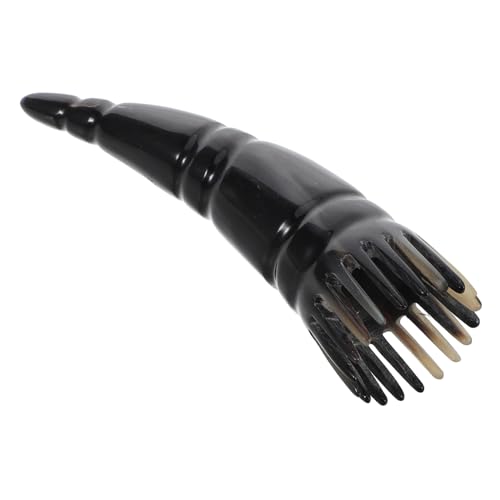 NOLITOY Horn Face Scrape Massage Tool Cow Horn Comb Fine Teeth Hair Massager Guasha Scrapper Traditional Scalp Cleaning Brush