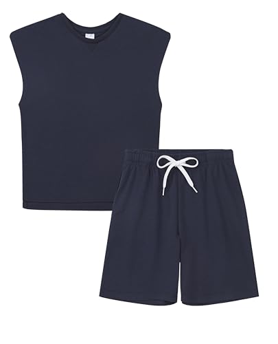 Image of DANI CHINS Boys Loose Athletic Shirt and Shorts Set Kid Outfit with Pockets