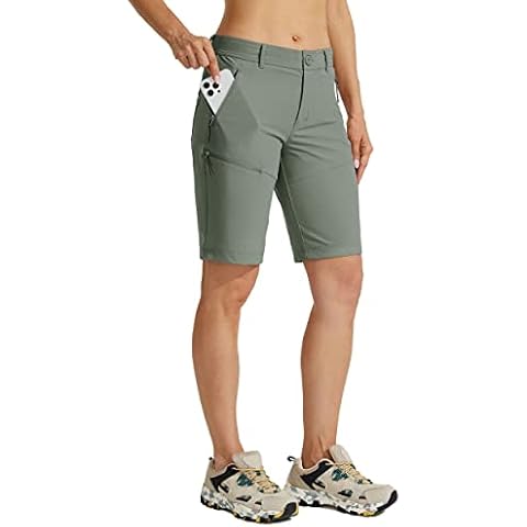 Willit Damen 25,4 cm Wandershorts Golf Lange Schnell Trocknend Athletic Outdoor Sommer Shorts Cover