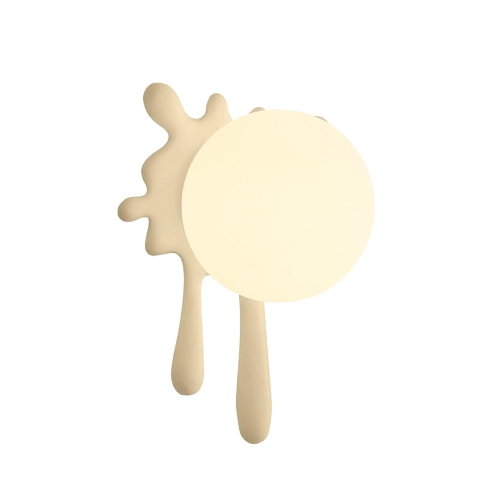 SMCCYYSD Artistic Dripping Wall Sconce Cream Resin Light Fixture with G9 Socket Modern Spherical Accent Lamp for Bedroom Living Room Hallway Corridor Background